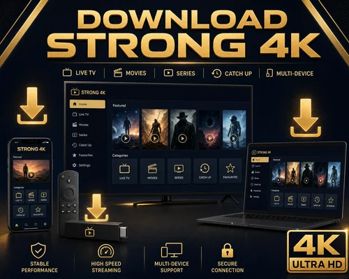 Download Strong 4K on Smart TV with a compatible IPTV app